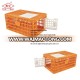 Low price foldable piglets turkeys plastic poultry transport chick crate for sale